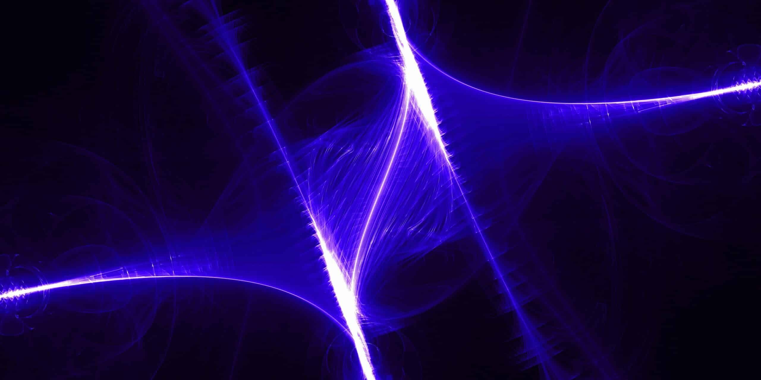 Illustration abstraite du défaut d’isolement électrique : visualisation lumineuse du courant quittant son trajet normal, symbole de fuite vers la terre et de déclenchement différentiel.